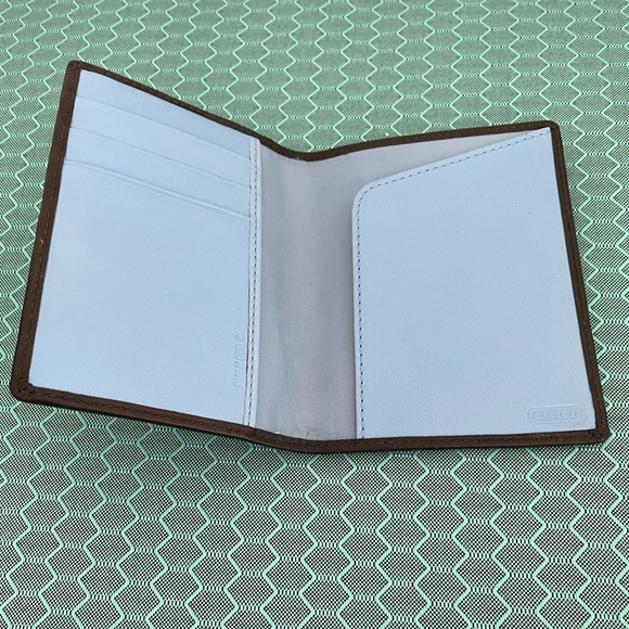 Authentic Coach Passport Holder. Black & white Coach pattern with blue interior. - Picture 3 of 3